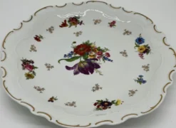 Casa Padrino Luxus Barock Porzellan Teller Weiß / Mehrfarbig / Gold Ø 33 cm - Porzellan Essteller - Luxus Barock Porzellan Accessoires - Reichenbach Porzellan - Luxus Qualität - Made in Germany