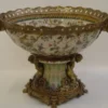 Casa Padrino Luxus Barock Porzellan Schüssel - Luxus Edition, weiß / bronze, 43 cm