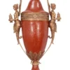 Casa Padrino Luxus Barock Porzellan Vase mit Deckel - Limited Edition, rot / bronze, 41,7 x 22,2 x 80,7 cm
