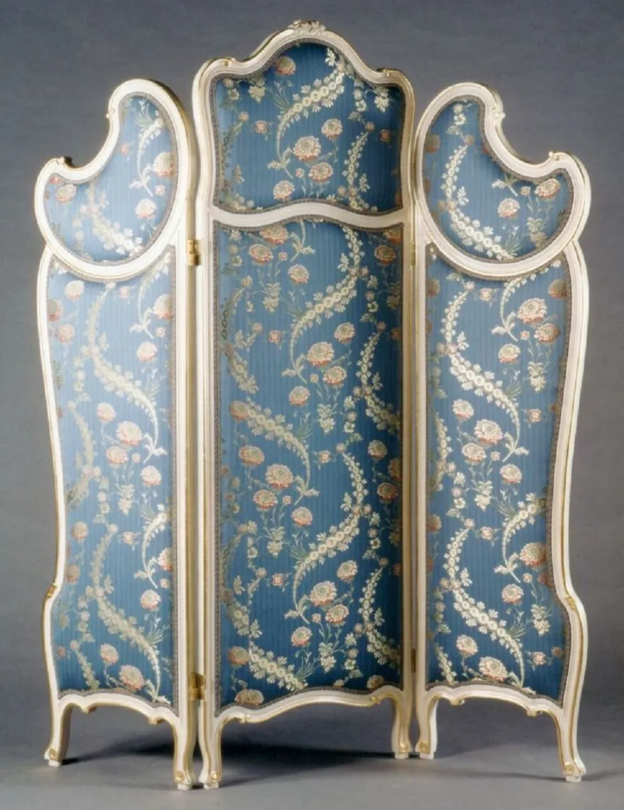 Casa Padrino Luxus Barock Raumteiler Blau / Mehrfarbig / Weiß / Gold - Prunkvoller Massivholz Paravant im Barockstil - Barock Schlafzimmer & Hotel Möbel - Luxus Qualität - Made in Italy