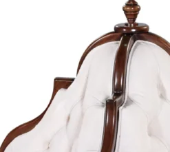 Casa Padrino Luxus Barock Rundsofa Weiß / Dunkelbraun - Handgefertigtes rundes Sofa - Barock Hotel & Restaurant Möbel