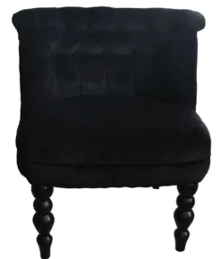 Casa Padrino Luxus Barock Salon Stuhl Paris - Edler Samtstuhl in Schwarz - 58 x 53 x H. 71 cm