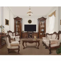 Casa Padrino Luxus Barock Samt Sessel Grau / Dunkelbraun - Barockstil Wohnzimmer Möbel