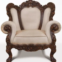 Casa Padrino Luxus Barock Samt Sessel Grau / Dunkelbraun - Barockstil Wohnzimmer Möbel