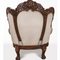 Casa Padrino Luxus Barock Samt Sessel Grau / Dunkelbraun - Barockstil Wohnzimmer Möbel