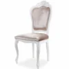 Casa Padrino Luxus Barock Samt Esszimmer Stuhl 4er Set Grau / Weiß - Barock Möbel