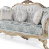 Casa Padrino Luxus Barock Samt Sofa mit Kissen Grau / Türkis / Antik Gold 252 x 82 x H. 115 cm - Wohnzimmer Möbel im Barockstil