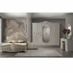 Casa Padrino Luxus Barock Schlafzimmer Schrank Creme 261 cm - Barock Schlafzimmer Möbel