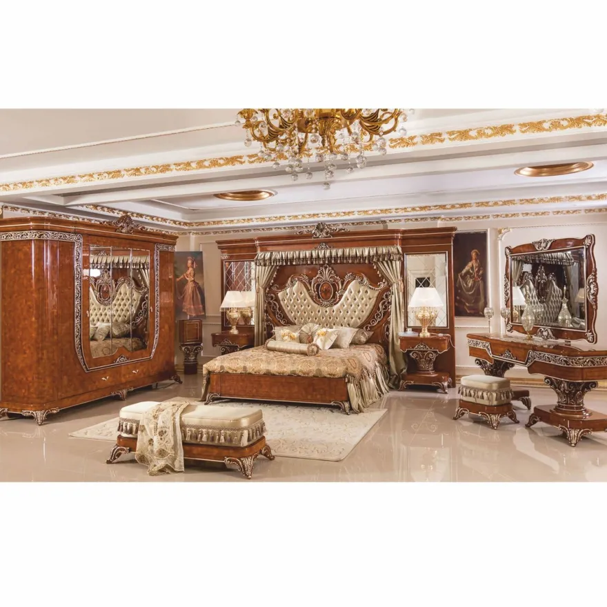 Casa Padrino Luxus Barock Schminkkommoden Set Braun / Bronze / Gold - Barock Möbel