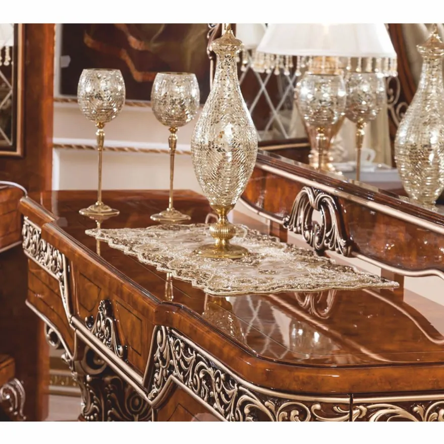 Casa Padrino Luxus Barock Schminkkommoden Set Braun / Bronze / Gold - Barock Möbel