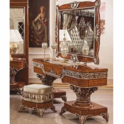 Casa Padrino Luxus Barock Schminkkommoden Set Braun / Bronze / Gold - Barock Möbel