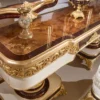 Casa Padrino Luxus Barock Schlafzimmer Set Braun / Weiß / Gold - 1 Barock Schminkkommode & 2 Barock Spiegel & 1 Barock Hocker - Barock Schlafzimmer Möbel - Edel & Prunkvoll