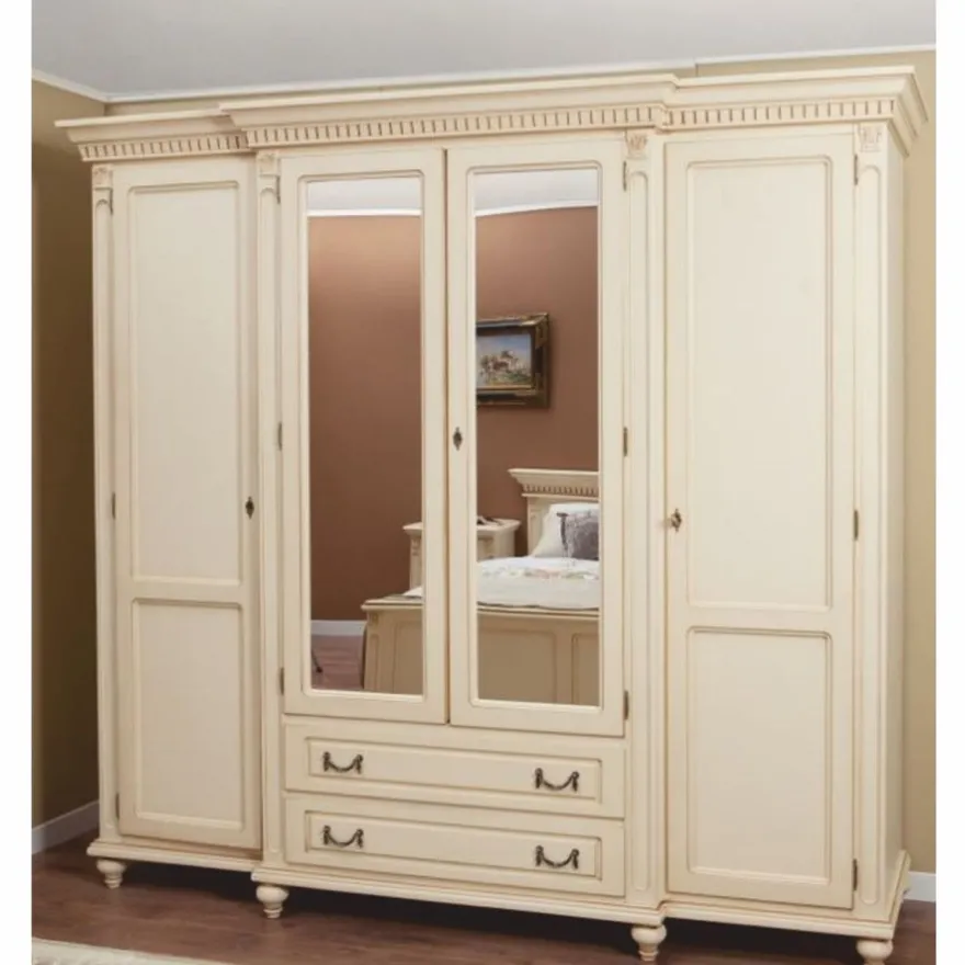 Casa Padrino Luxus Barock Schlafzimmer Schrank Creme 234 cm - Barock Schlafzimmer Möbel