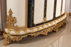 Casa Padrino Luxus Barock Schlafzimmerschrank Weiß / Blau / Gold - Prunkvoller Kleiderschrank im Barockstil - Barock Schlafzimmer & Hotel Möbel - Edel & Prunkvoll