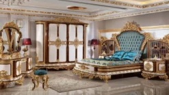 Casa Padrino Luxus Barock Schlafzimmerschrank Weiß / Braun / Gold - Prunkvoller Kleiderschrank im Barockstil - Barock Schlafzimmer & Hotel Möbel - Edel & Prunkvoll