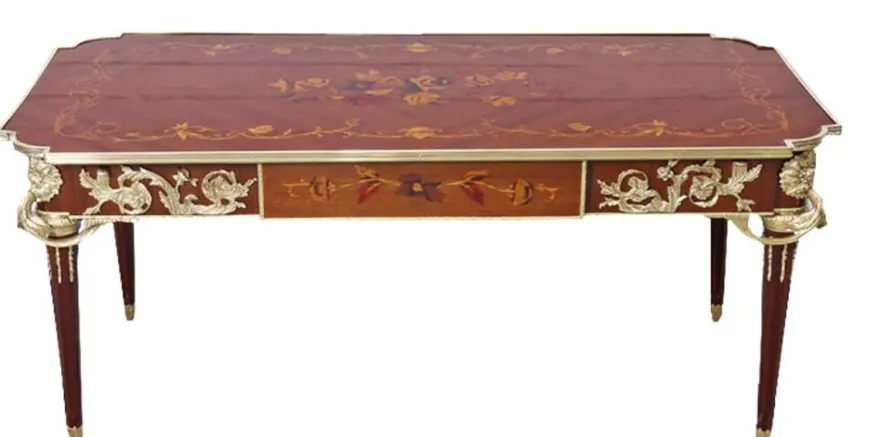Casa Padrino Luxus Barock Schreibtisch Mahagoni Sekretär 120 cm - Antik Stil