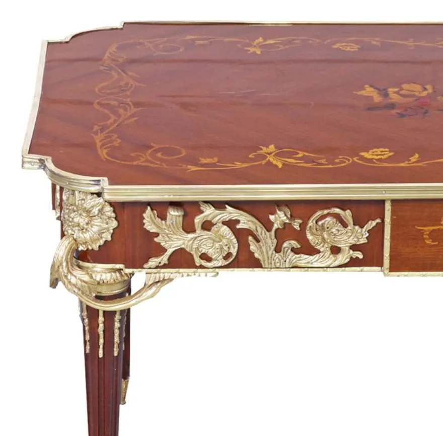 Casa Padrino Luxus Barock Schreibtisch Mahagoni Sekretär 120 cm - Antik Stil