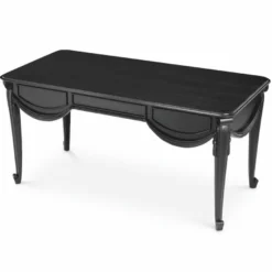Casa Padrino Luxus Barock Schreibtisch Schwarz 160 cm - Barock Büro Möbel