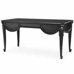Casa Padrino Luxus Barock Schreibtisch Schwarz 160 cm - Barock Büro Möbel