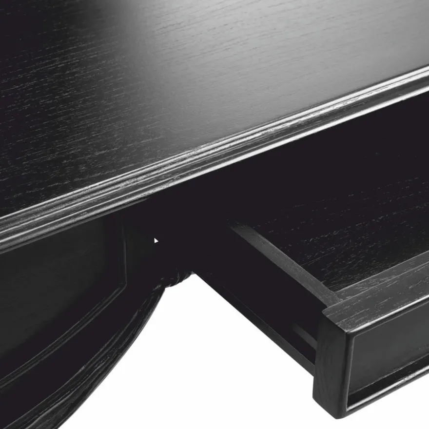 Casa Padrino Luxus Barock Schreibtisch Schwarz 160 cm - Barock Büro Möbel