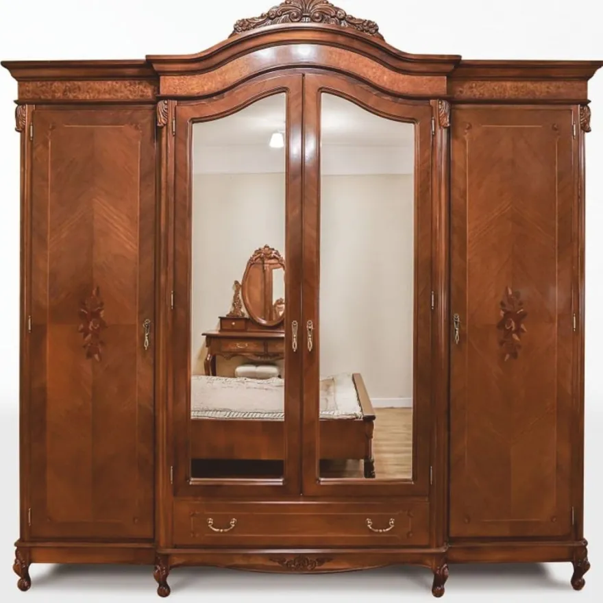 Casa Padrino Luxus Barock Schlafzimmer Schrank Dunkelbraun 248,5 cm - Barock Schlafzimmer Möbel