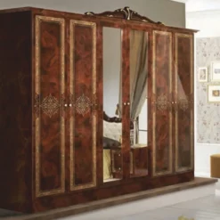 Casa Padrino Luxus Barock Schlafzimmer Schrank Braun / Gold 261,4 cm - Barock Schlafzimmer Möbel