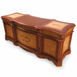 Casa Padrino Luxus Barock Schreibtisch Braun / Naturfarben 209 cm - Barockstil Büro Möbel