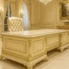 Casa Padrino Luxus Barock Schreibtisch Creme / Gold - Sekretär Büro