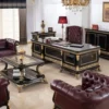 Casa Padrino Luxus Barock Schreibtisch Schwarz / Gold - Prunkvoller Massivholz Bürotisch - Barock Büromöbel - Edel & Prunkvoll