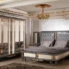 Casa Padrino Luxus Barock Schlafzimmerschrank Beige / Schwarz / Gold - Prunkvoller Massivholz Kleiderschrank im Barockstil - Barock Schlafzimmer & Hotel Möbel - Edel & Prunkvoll