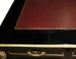 Casa Padrino Luxus Barock Schreibtisch in Schwarz Gold und Bordeaux, 140 x 80 x 82 cm, Sekretär im antiken Stil