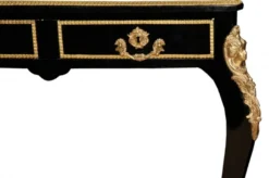 Casa Padrino Luxus Barock Schreibtisch in Schwarz Gold und Bordeaux, 140 x 80 x 82 cm, Sekretär im antiken Stil
