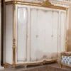 Casa Padrino Luxus Barock Schlafzimmerschrank Weiß / Braun / Gold - Barockstil Schlafzimmer Möbel