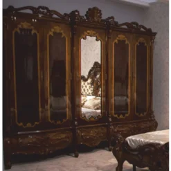 Casa Padrino Luxus Barock Schlafzimmer Schrank Dunkelbraun 305 cm - Barock Möbel