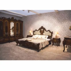 Casa Padrino Luxus Barock Schlafzimmer Schrank Dunkelbraun 305 cm - Barock Möbel