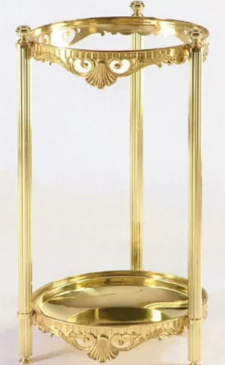 Casa Padrino Luxus Barock Schirmständer Gold Ø 37 x H. 66 cm - Runder Messing Regenschirmständer - Hotel & Restaurant Accessoires