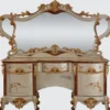 Casa Padrino Luxus Barock Schlafzimmer Kommode mit Spiegel Silber / Braun / Gold - Barock Schlafzimmer Möbel - Edel & Prunkvoll