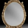 Casa Padrino Luxus Barock Schminkspiegel Gold 20 x H. 27 cm - Handgefertigter Barockstil Bronze Tischspiegel - Kosmetikspiegel - Barock Deko Accessoires - Edel & Prunkvoll