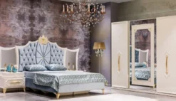 Casa Padrino Luxus Barock Schlafzimmerschrank Weiß / Gold - Massivholz Kleiderschrank - Barock Schlafzimmer Möbel - Edel & Prunkvoll