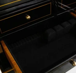 Casa Padrino Luxus Barock Schrank mit 11 Schubladen Schwarz / Gold - Wohnzimmer Schrank im chinesischen Stil - Büroschrank - Luxus Möbel im Barockstil - Barock Möbel - Barock Einrichtung