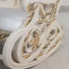 Casa Padrino Luxus Barock Schaukelsessel Weiß / Creme / Gold - Barock Möbel