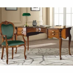 Casa Padrino Luxus Barock Schreibtisch Braun / Grün 150 cm - Barock Büro Möbel - Made in Italy
