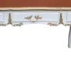 Casa Padrino Luxus Barock Schreibtisch Sekretär in Weiss Gold und Apricot mit 3 Schubladen - 141 x 65 x 80 cm