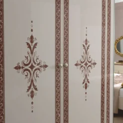 Casa Padrino Luxus Barock Schlafzimmer Schrank Weiß / Braun / Gold 261 cm - Barock Schlafzimmer Möbel