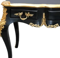 Casa Padrino Luxus Barock Schreibtisch Sekretär in Schwarz und Gold, 141 x 65 x 80 cm