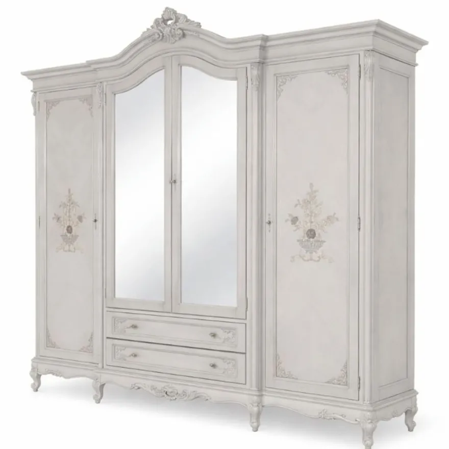 Casa Padrino Luxus Barock Schlafzimmer Schrank Hellgrau 260 cm - Barock Schlafzimmer Möbel