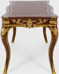 Casa Padrino Luxus Barock Schreibtisch mit Schublade Braun / Gold - Prunkvoller Bürotisch im Barockstil - Barock Büromöbel - Barockstil Büro Möbel - Luxus Möbel im Barockstil - Barock Einrichtung