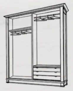 Casa Padrino Luxus Barock Schlafzimmer Schrank Weiß / Silber - Massivholz Kleiderschrank mit 2 Schiebetüren im Barockstil - Schlafzimmer Möbel - Barock Möbel - Luxus Qualität - Made in Italy