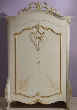 Casa Padrino Luxus Barock Schlafzimmerschrank Creme / Gold - Prunkvoller Barock Kleiderschrank - Luxus Schlafzimmer Möbel im Barockstil - Edel & Prunkvoll - Luxus Qualität - Made in Italy