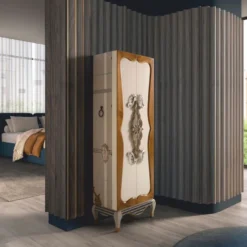 Casa Padrino Luxus Barock Schmuckschrank Creme / Bunt H. 170 cm - Barockstil Möbel